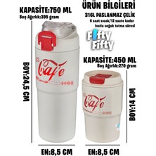 Vagonlife 2'li Çelik Termos-Kahve Bardağı Seti 750ML Çift Kullanım Termos//450ML Mug Kahve Bardağı