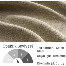 Pyramid Rustik Keten Fon Perde Kuşgözü Rustik Keten Fonluk