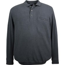 Maruf Shop Erkek Büyük Beden 122 Kilo - 158 Kilo Arası Için Uygun Geniş Kalıp Polo Yaka Selanik Sweat Antrasit