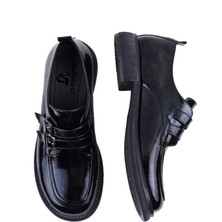 Cleopatra Shoes Cleopatra Siyah Rugan Kadın Günlük Loafer Ayakkabı