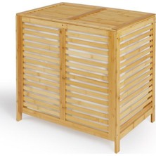Meturas Bambu Çamaşır Sepeti Ikili Bölmeli  Çok Amaçlı Depolama Kutusu 52*35*59 cm