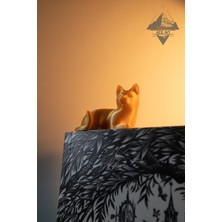 Kişiselleştirilebilir Kedi Tılsımı 3D Altın Renkli Kitap Ayracı