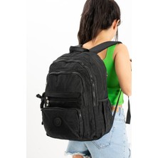 Unisex Sırt Çantası Hafif Yağmur Geçirmez Klinkır Kumaş Laptop Bölmeli Seyahat Çantası 43*30 cm