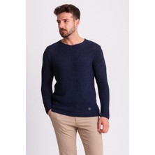 MCR Lase Lacivert Slim Fit Bisiklet Yaka Uzun Kollu Erkek Triko