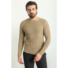 MCR Lase Taş Slim Fit Bisiklet Yaka Uzun Kollu Erkek Triko