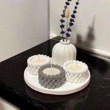 Diote Dekoratif Örgü Tasarımlı Tealight Mum Seti