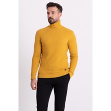 MCR Dokulu Slim Fit Tam Balıkçı Yaka Erkek Kazak