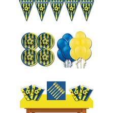 Parti Furyası Sarı Lacivert Taraftar Parti Seti 32 Kişilik Sarı Lacivert Taraftar Doğum Günü Parti Malzemeleri Seti