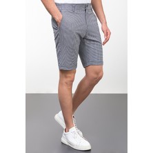 MCR Desenli Lacivert Renk Super Slim Fit Erkek Şort