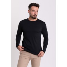MCR Düz Slim Fit Uzun Kollu Bisiklet Yaka Erkek T-Shirt