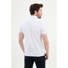 Duz Beyaz Renk Slim Fit Polo Yaka Erkek T-shirt