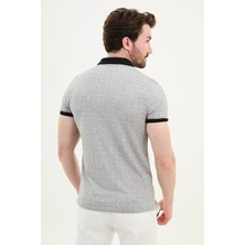 MCR Desenli Ekru Slim Fit Polo Yaka Erkek T-Shirt