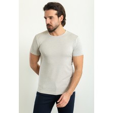 Desenli Slim Fit Bisiklet Yaka Erkek T-Shirt