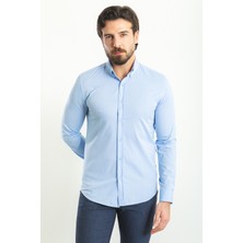 Düz Slim Fit Uzun Kollu Erkek Gömlek