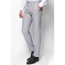 Desenli Gri Renk Super Slim Fit Erkek Pantolon