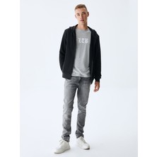 LTB Erkek Kapüşonlu Fermuarlı Antrasit Sweatshırt