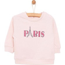 HelloBaby Basic Az Şardonlu Paris Desenli Sweatshirt Kız Bebek