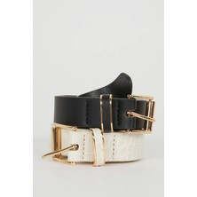 DeFacto Kadın Suni Deri 2'li Günlük Kemer D3646AXNS