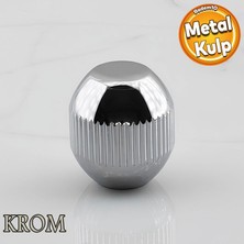 Badem10 Topuz Düğme Çizgili Metal Kulp Krom Çekmece Mobilya Mutfak Dolabı Dolap Kulpu Kulbu Kulpları