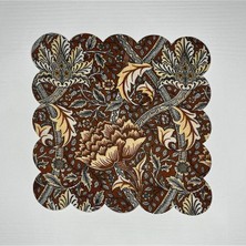 Deco Kahverengi Şal Desenli Dijital Baskılı Kokteyl Peçetesi Yıkanabilir Lazer Kesimli