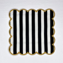 Deco Kalın Çizgi Desenli Dijital Baskılı Nakışlı Kokteyl Peçetesi