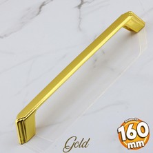 Badem10 Gökçe Altın Metal Kulp 160 mm -16 cm Mobilya Çekmece Mutfak Dolabı Dolap Kulpları Gold