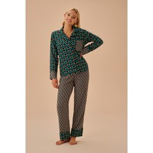 Suwen Cat Eye Maskülen Pijama Takımı