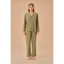 Suwen Elizabeth Günlük Gömlek Yaka Pijama Takımı