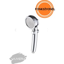 Wuvera Bas Stop 3 Fonksiyonlu Krom Lazer Delik Duş Başlığı