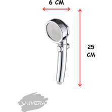 Wuvera Bas Stop 3 Fonksiyonlu Krom Lazer Delik Duş Başlığı