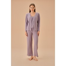 Suwen Rosa Üç Parçalı Pijama Takımı