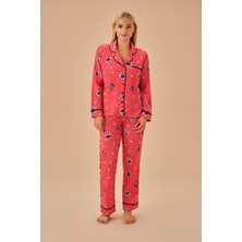 Suwen Panda Gömlek Yaka Pijama Takımı