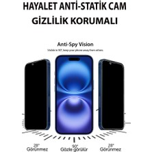 3gen Case Iphone 16 Uyumlu Hayalet Anti-Statik Cam Ekran Koruyucu Gizlilik Korumalı