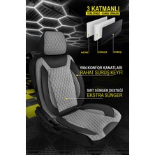 Kurra Store Daihatsu Applause Uyumlu Tam Set Pro Lüks Oto Koltuk Kılıfı Deri ve Kabartmalı Özel Kumaş Siyah