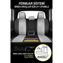 Kurra Store Audi Q3 Uyumlu Tam Set Pro Lüks Oto Koltuk Kılıfı Deri ve Kabartmalı Gri Kumaş