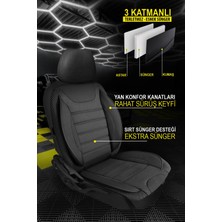 Kurra Store Citroen C2 Uyumlu Tam Set Siyah Oto Koltuk Kılıfı 5 Koltuk Ön Arka Tam Set Terletmez