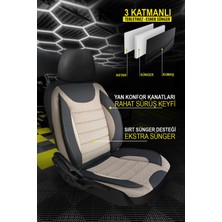 Kurra Store Audi R8 Uyumlu Tam Set Bej Oto Koltuk Kılıfı 5 Koltuk Ön Arka Tam Set Terletmez