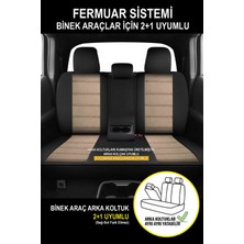 Kurra Store Cadillac Bls Uyumlu Tam Set Bej Oto Koltuk Kılıfı 5 Koltuk Ön Arka Tam Set Terletmez