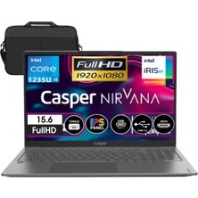 Casper Nirvana X600.1235-20 Intel Core I5 1235U 12GB Ram 1tb SSD Freedos 15.6" Taşınabilir Bilgisayar + Çanta Hediyeli