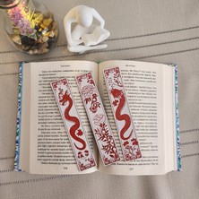 3 ' Lü Ejderha Desenli Kabartmalı Kitap Ayracı Seti 3D 3 Boyutlu Altındal Home
