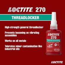 Loctite 270 Yüksek Mukavemetli Civata / Vida Sabitleyci (50ML)