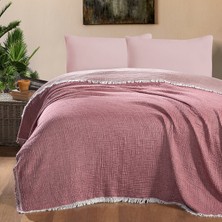 Maxstyle Müslin Çift Kişilik Yatak Örtüsü Gül Kurusu 220X240 cm