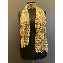 Gönülden Tasarım Pamuk Leopar Desenli Tasarım Fular Şal 140X50 cm