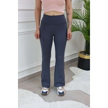 My Vera Sobka Ispanyol Paça Yüksek Bel Tayt Füme