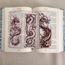 3 Lü Kızgın Ejderhalar Kabartmalı Kitap Ayracı Seti 3D 3 Boyutlu Altındal Home