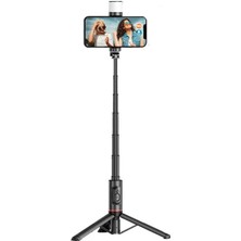 Torima Q12S Siyah Uzaktan Kumandalı Kablosuz LED Işıklı Selfie Çubuğu Tripod