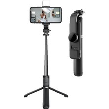 Torima Q02S Çok Amaçlı Tripod Kumandalı Işıklı Selfie Çubuğu Siyah