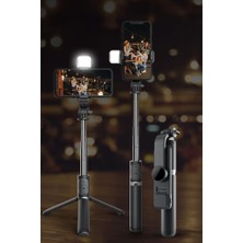 Torima Q02S Çok Amaçlı Tripod Kumandalı Işıklı Selfie Çubuğu Siyah