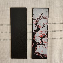 2 Li Sakura Ağacı Kiraz Çiçeği  Kabartmalı Kitap Ayracı Seti 3D 3 Boyutlu Altındal Home