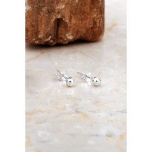 Sümer Telkari 4 mm Gümüş Top Küpe 7074